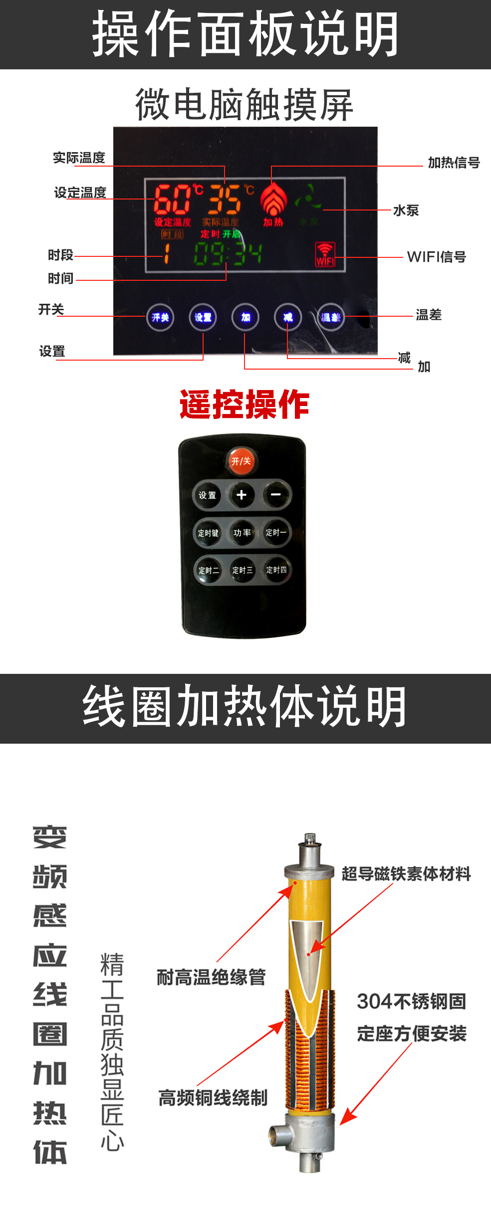 10~15KW電磁感應(yīng)采暖爐操作面板說明 10~15KW電磁感應(yīng)采暖爐操作面板說明